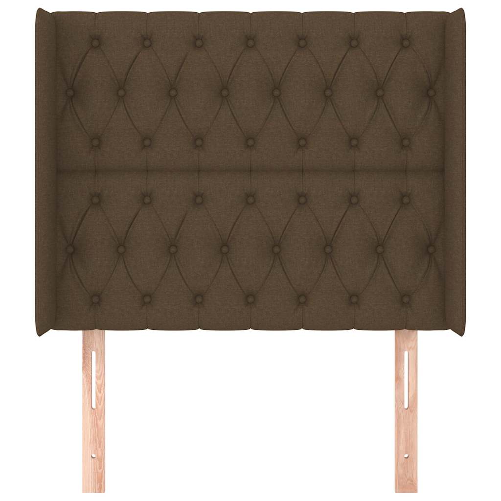Vidaxl hoofdbord met randen 93x16x118 128 cm stof donkerbruin