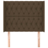 Vidaxl hoofdbord met randen 93x16x118 128 cm stof donkerbruin