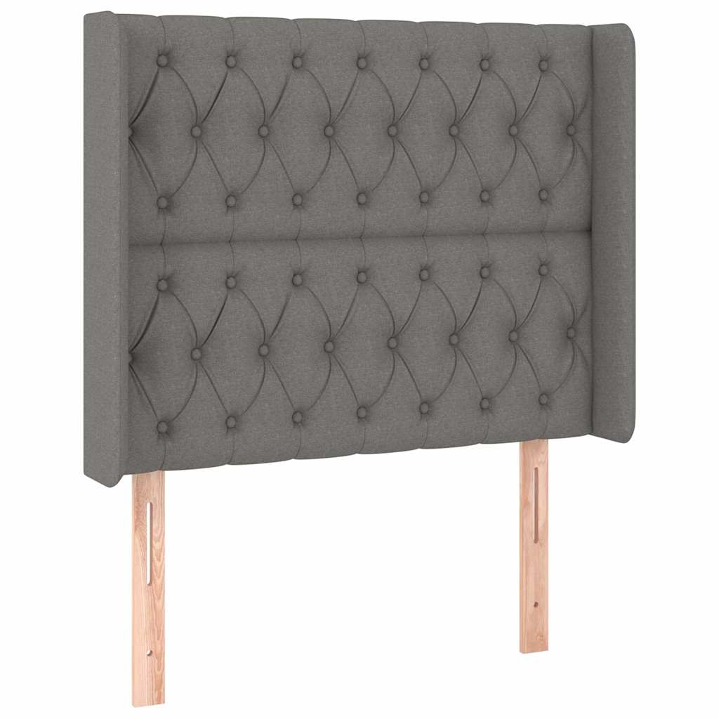 Vidaxl hoofdbord met randen 103x16x118 128 cm stof donkergrijs