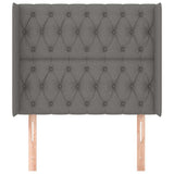 Vidaxl hoofdbord met randen 103x16x118 128 cm stof donkergrijs