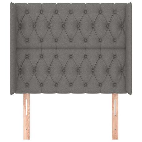 Vidaxl hoofdbord met randen 103x16x118 128 cm stof donkergrijs