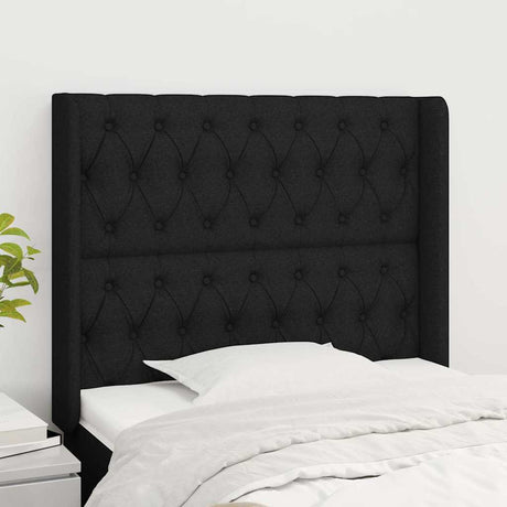 Vidaxl hoofdbord met randen 103x16x118 128 cm stof zwart