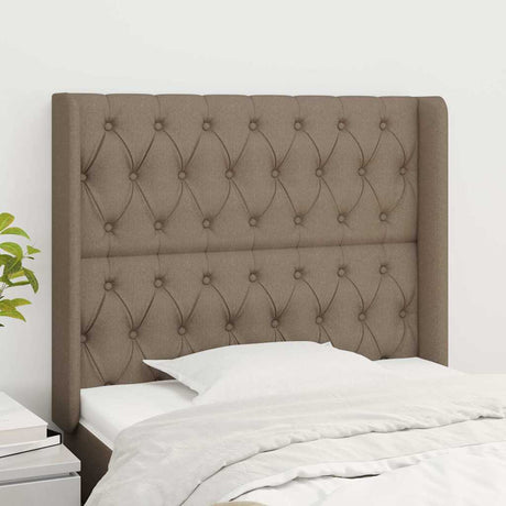 Vidaxl hoofdbord met randen 103x16x118 128 cm stof taupe