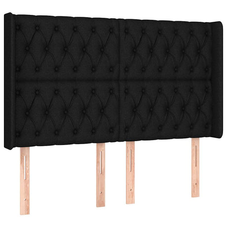 Vidaxl hoofdbord met randen 147x16x118 128 cm stof zwart