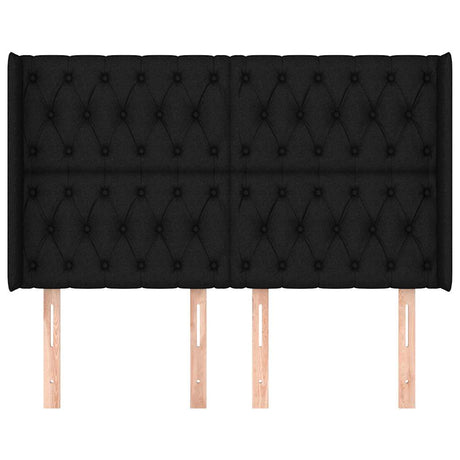 Vidaxl hoofdbord met randen 147x16x118 128 cm stof zwart