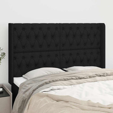 Vidaxl hoofdbord met randen 147x16x118 128 cm stof zwart