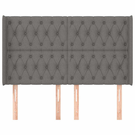 Vidaxl hoofdbord met randen 163x16x118 128 cm stof donkergrijs