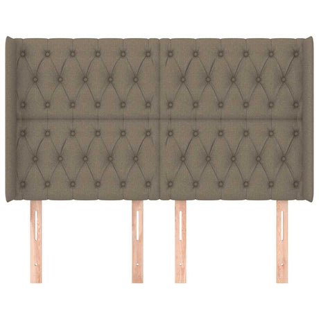 Vidaxl hoofdbord met randen 163x16x118 128 cm stof taupe
