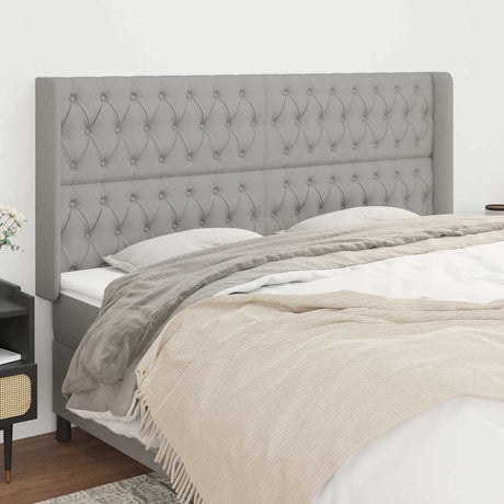Vidaxl hoofdbord met randen 183x16x118 128 cm stof lichtgrijs