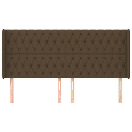 Vidaxl hoofdbord met randen 183x16x118 128 cm stof donkerbruin