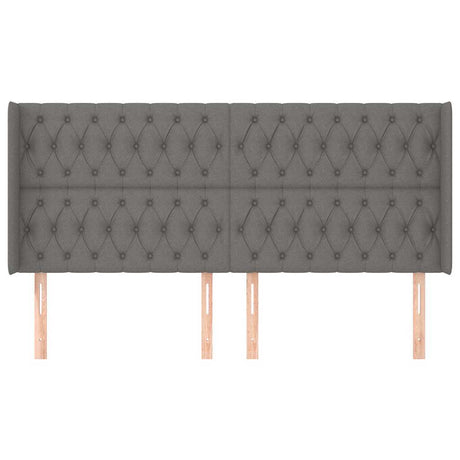 Vidaxl hoofdbord met randen 203x16x118 128 cm stof donkergrijs