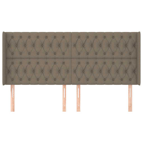 Vidaxl hoofdbord met randen 203x16x118 128 cm stof taupe