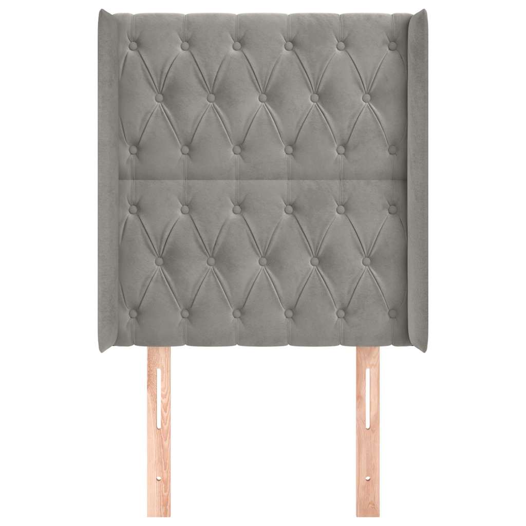 Vidaxl hoofdbord met randen 83x16x118 128 cm fluweel lichtgrijs