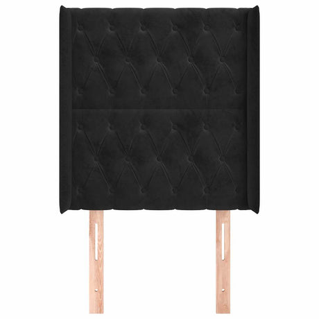 Vidaxl hoofdbord met randen 83x16x118 128 cm fluweel zwart