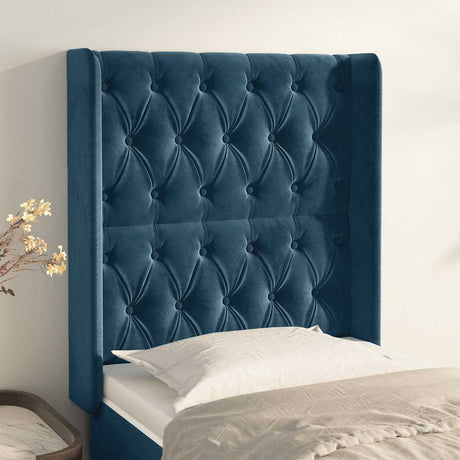 Vidaxl hoofdbord met randen 83x16x118 128 cm fluweel blauw