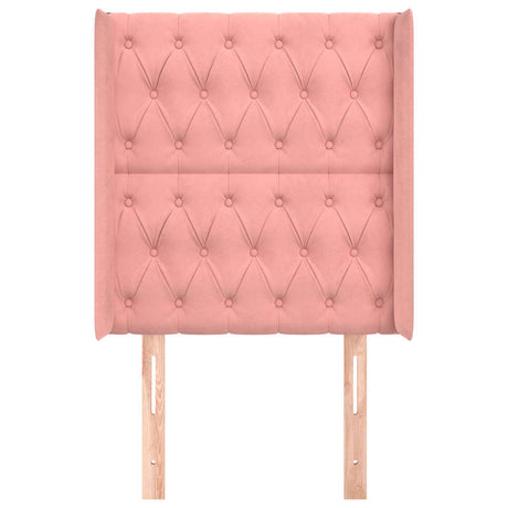 Vidaxl hoofdbord met randen 83x16x118 128 cm fluweel roze