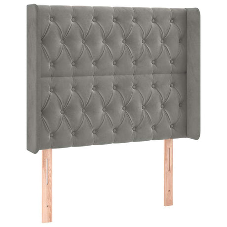 Vidaxl hoofdbord met randen 93x16x118 128 cm fluweel lichtgrijs
