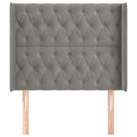 Vidaxl hoofdbord met randen 93x16x118 128 cm fluweel lichtgrijs