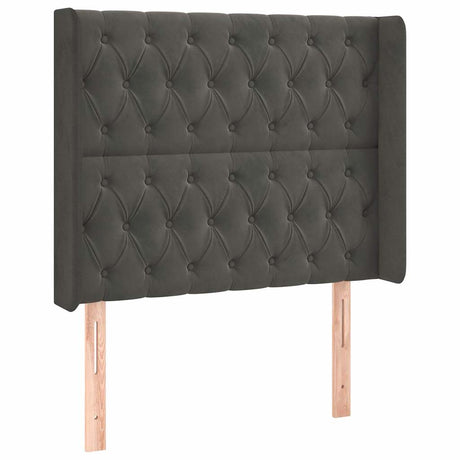 Vidaxl hoofdbord met randen 93x16x118 128 cm fluweel donkergrijs