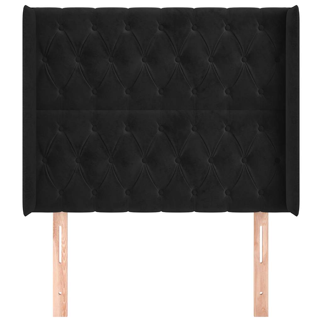 Vidaxl hoofdbord met randen 93x16x118 128 cm fluweel zwart