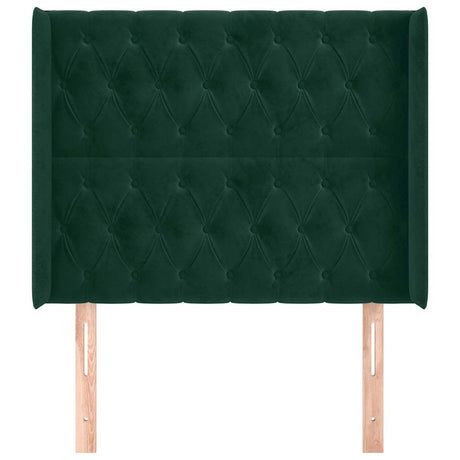 Vidaxl hoofdbord met randen 93x16x118 128 cm fluweel donkergroen