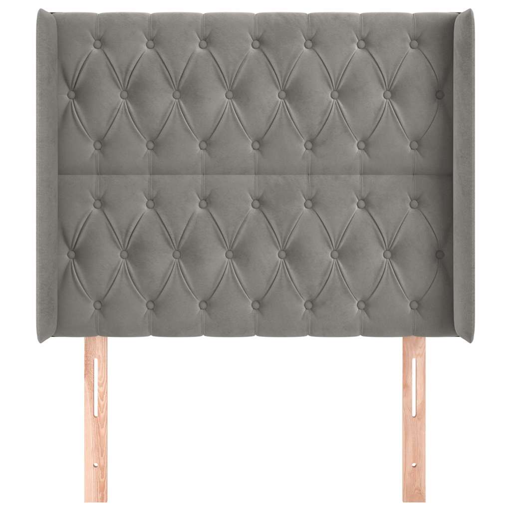 Vidaxl hoofdbord met randen 103x16x118 128 cm fluweel lichtgrijs