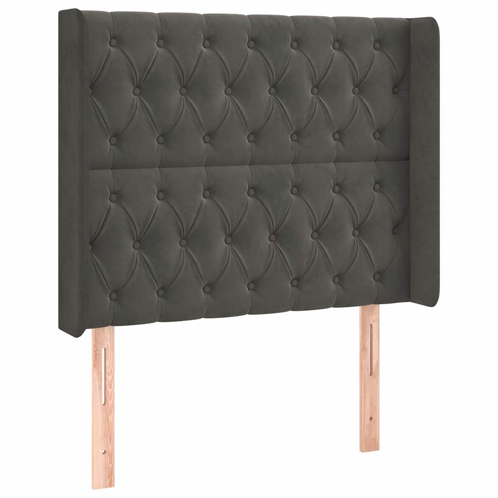 Vidaxl hoofdbord met randen 103x16x118 128 cm fluweel donkergrijs