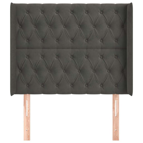 Vidaxl hoofdbord met randen 103x16x118 128 cm fluweel donkergrijs