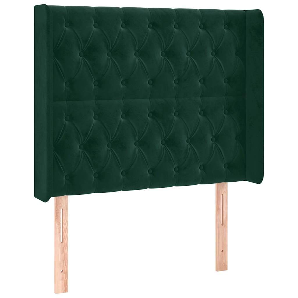 Vidaxl hoofdbord met randen 103x16x118 128 cm fluweel donkergroen