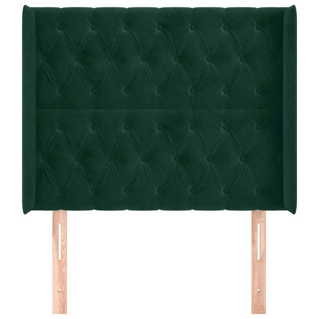 Vidaxl hoofdbord met randen 103x16x118 128 cm fluweel donkergroen