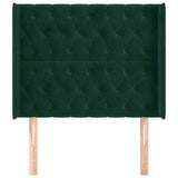 Vidaxl hoofdbord met randen 103x16x118 128 cm fluweel donkergroen