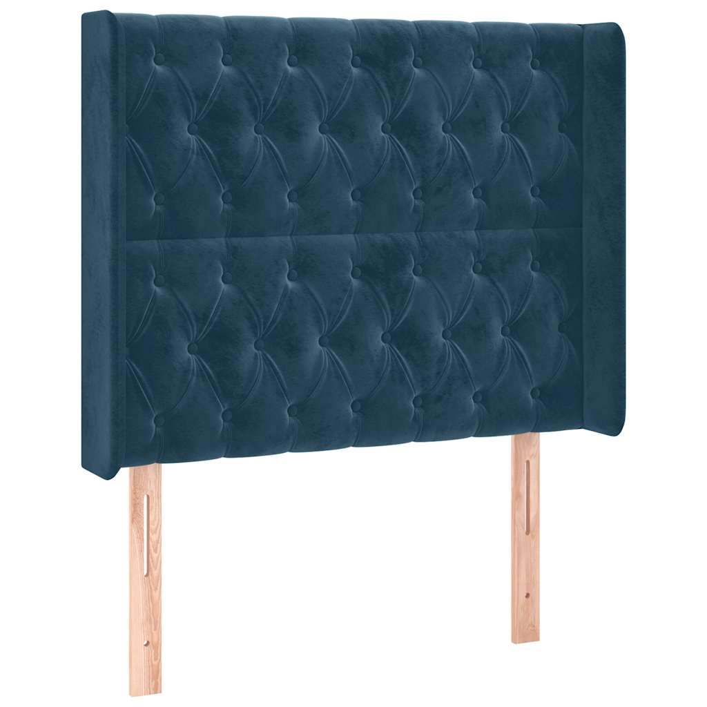 Vidaxl hoofdbord met randen 103x16x118 128 cm fluweel donkerblauw