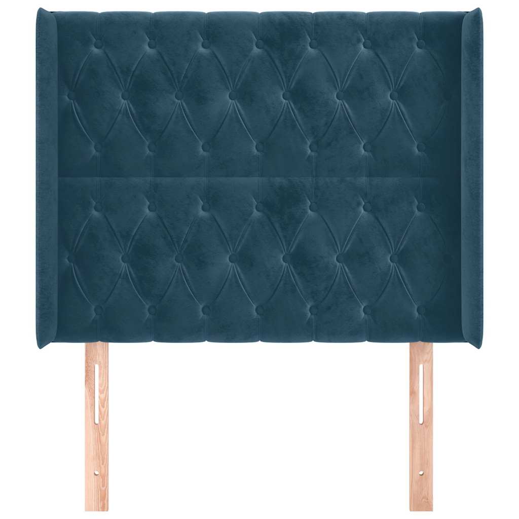 Vidaxl hoofdbord met randen 103x16x118 128 cm fluweel donkerblauw