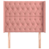 Vidaxl hoofdbord met randen 103x16x118 128 cm fluweel roze