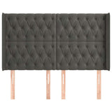 Vidaxl hoofdbord met randen 147x16x118 128 cm fluweel donkergrijs