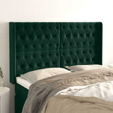 Vidaxl hoofdbord met randen 147x16x118 128 cm fluweel donkergroen