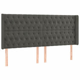 Vidaxl hoofdbord met randen 183x16x118 128 cm fluweel donkergrijs