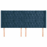 Vidaxl hoofdbord met randen 183x16x118 128 cm fluweel donkerblauw