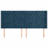Vidaxl hoofdbord met randen 203x16x118 128 cm fluweel donkerblauw