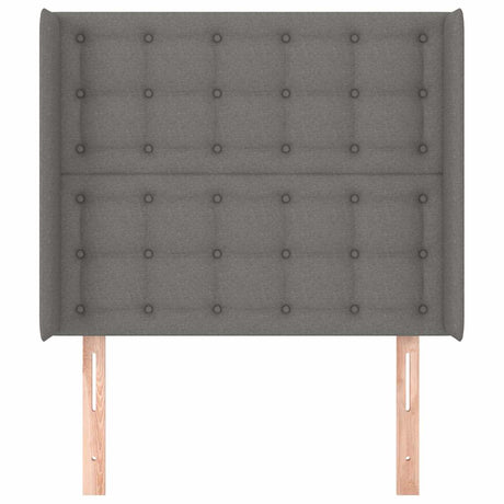 Vidaxl hoofdbord met randen 83x16x118 128 cm stof donkergrijs