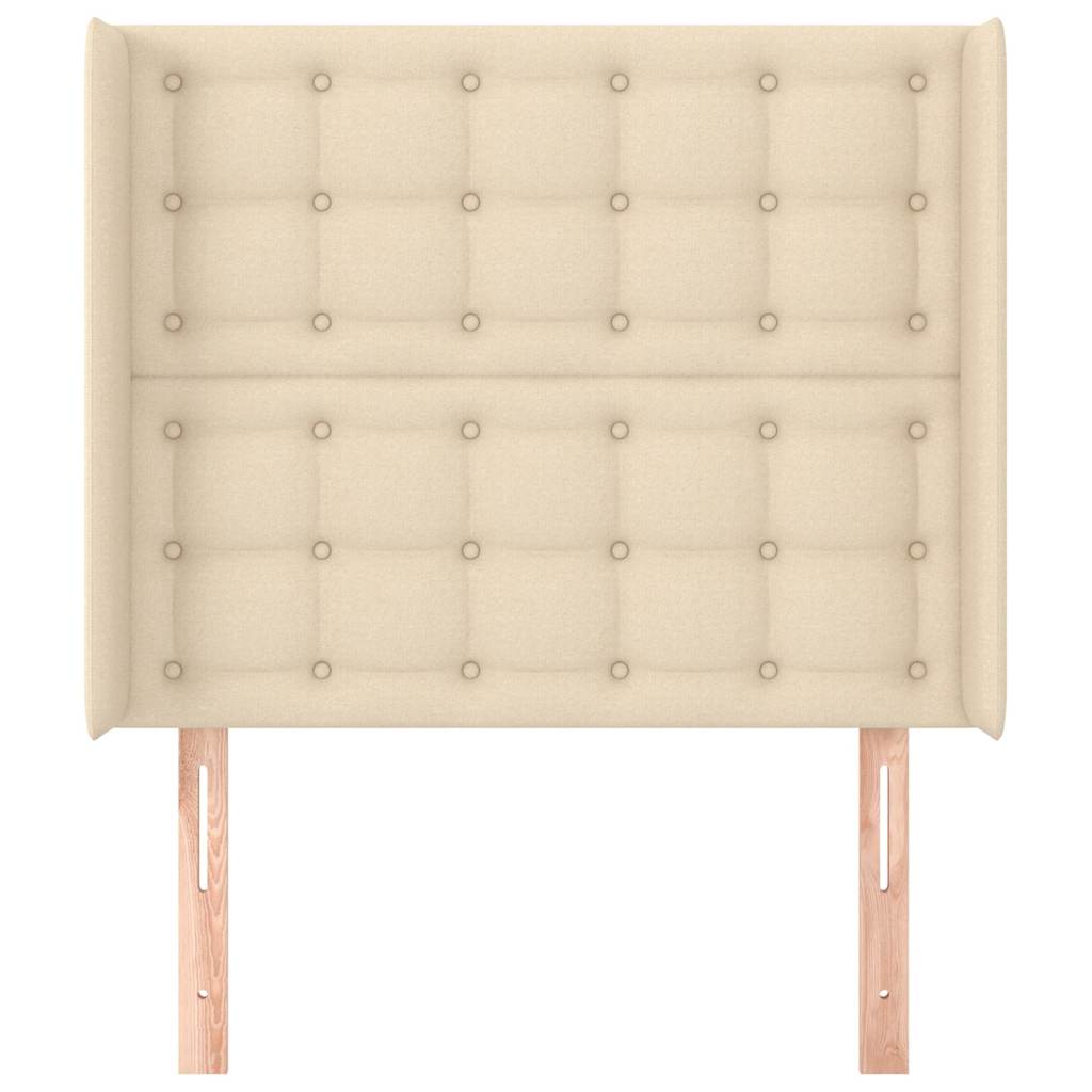 Vidaxl hoofdbord met randen 83x16x118 128 cm stof crèmekleurig