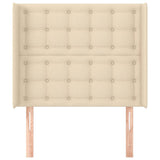Vidaxl hoofdbord met randen 83x16x118 128 cm stof crèmekleurig