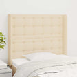 Vidaxl hoofdbord met randen 83x16x118 128 cm stof crèmekleurig