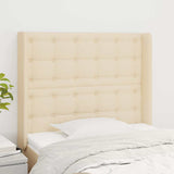 Vidaxl hoofdbord met randen 83x16x118 128 cm stof crèmekleurig
