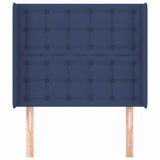 Vidaxl hoofdbord met randen 83x16x118 128 cm stof blauw