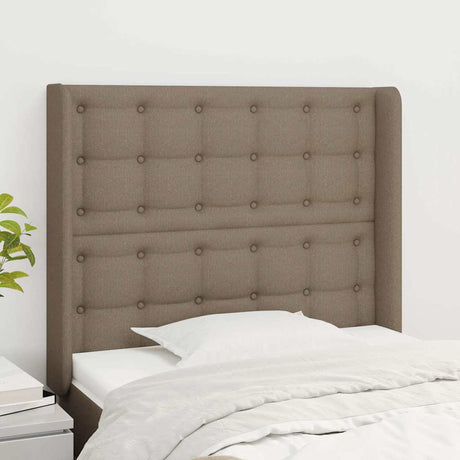 Vidaxl hoofdbord met randen 93x16x118 128 cm stof taupe