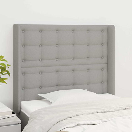 Vidaxl hoofdbord met randen 103x16x118 128 cm stof lichtgrijs
