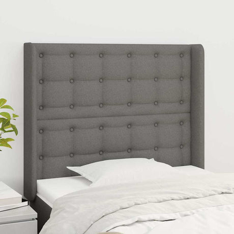 Vidaxl hoofdbord met randen 103x16x118 128 cm stof donkergrijs