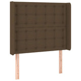 Vidaxl hoofdbord met randen 103x16x118 128 cm stof donkerbruin