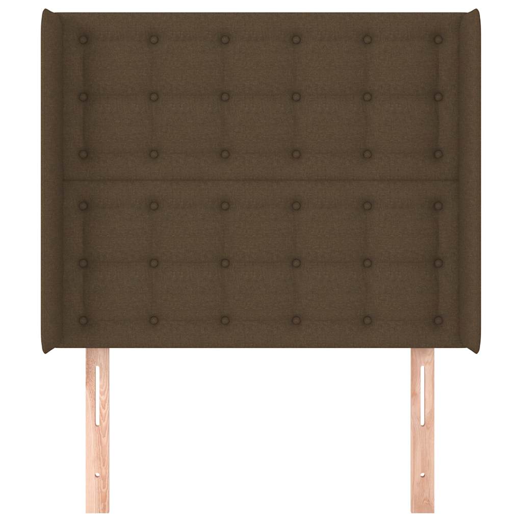 Vidaxl hoofdbord met randen 103x16x118 128 cm stof donkerbruin